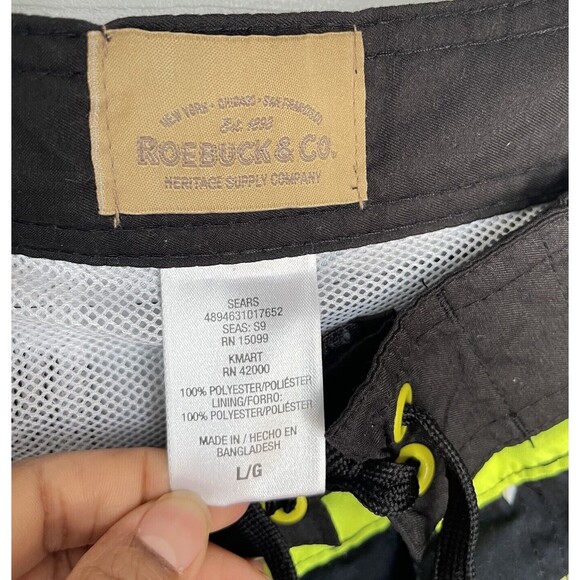 Men’s Swim Trunks Large Black Floral Roebuck & Co - Picture 5 of 16